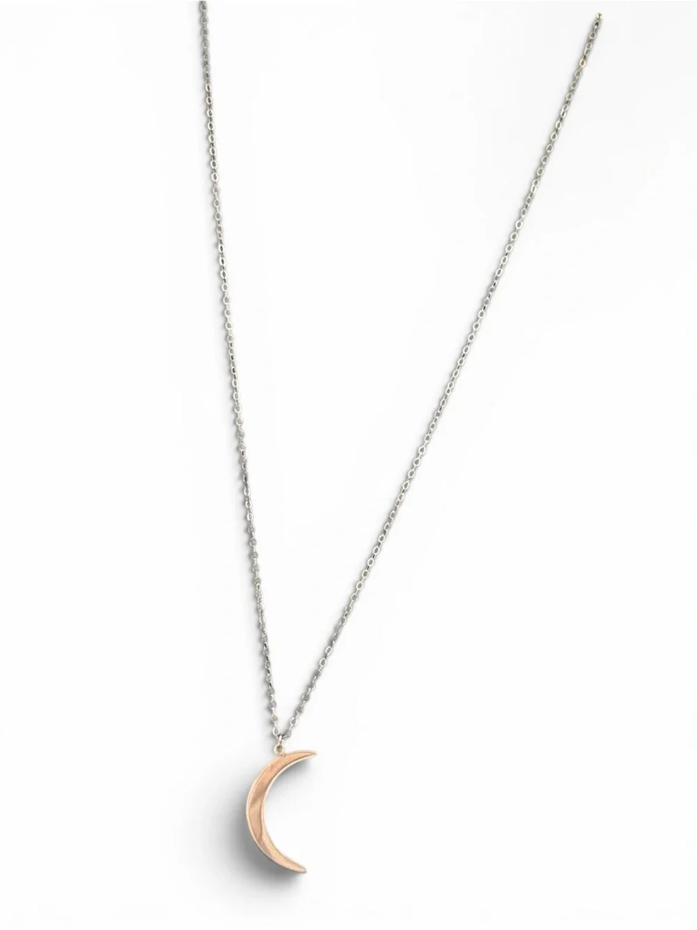 Love Poppy Gold Crescent Moon Pendant Necklace -